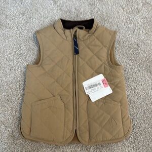 Kids Tan Quilted Vest - NWT 12M